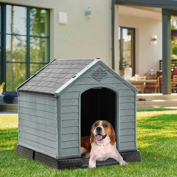 Carriers de gatos Cajas de cajas de 4.5 pulgadas casa de plástico grande para perros al aire libre y cubierto de perros de perros de alerta impermeable fácil de ensamblar una casa de perros voluminosa 240426