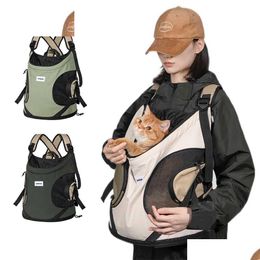 Cat Carriers Crates Houses Carriers Crates kleine hondendrager ademend canvas draagbare rugzak puppy kitten reiskist sling b dh2ku
