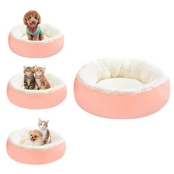 Porteurs de chats caisses maisons lit de chien house rose rond nid abri animal de compagnie adapté aux chiens de petite et moyenne taille chats chiots confortable