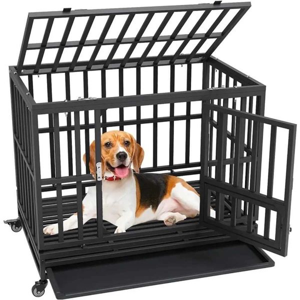 Couvrages de chats Houses Keaux de chiens intérieurs 38 pouces caisses pour chiens lourds logements et activités d'habitat et stylos pour animaux de compagnie Habitat 240426