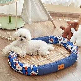 Cat Carriers Crates Houses Kennel Summer Four Seasons Universal Teddy Nest Dog Bed Dog Mat Cat Nest Zomer Koel Nest Ice Mat met Accesorios 240426