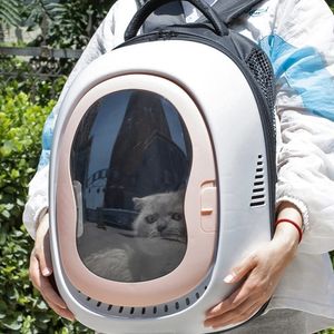 Chat Transporteurs Caisses Maisons Grande Capacité Respirant Chat Sac Voyage Portable Chat Fournitures Espace Capsule Ombrage Épaule Pet Sac À Dos Convient Aux Chats 230726