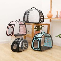 Cat Carriers Crates Houses Nieuwe opvouwbare huisdiertas Bagage en hondenbenodigdheden PVC ruimtevaartuigen uitgaande draagbare H240407