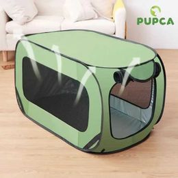 Cat Carriers Crates Houses Outdoor Dog Cage draagbare vouwbare huisdier auto romp ademhalingskat tent puppy puppy reizen camping hondenbed huis 240426