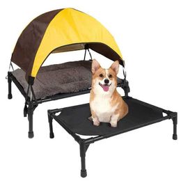 Porteurs de chats caisses maisons lits pour animaux de compagnie pliables extérieurs avec toit détachable tente de soleil couché de chien respirant camping sac de transport 240426