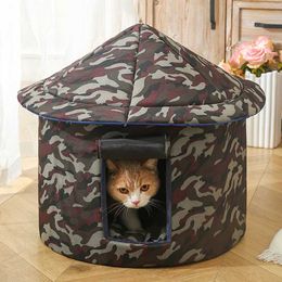 Porteurs de chats caisses maisons extérieurs imperméables chat et maison de chien pliable tente d'hiver chaude fermée