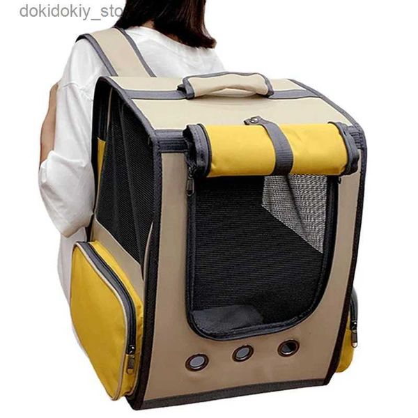 Catapeantes de gatos Cajas de cajas Mochila para mascotas para transporte de ventanas de gato Carryin Ba Travel Ba Ba Do Astronaut Space Space Capsule Cat Accesorios L49