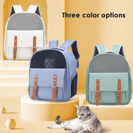 Cat Carriers Crates Houses Sac de transport pour animaux de compagnie Polyvalent Pet-Carrier Tissu Oxford Sac à dos pliable Fermeture à glissière Accessoire de voyage