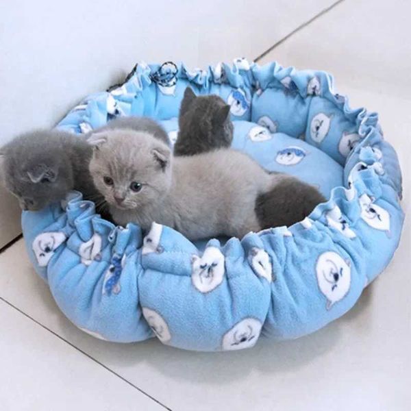 Porteurs de chats caisses maisons rondes lit de chat en peluche maison en chef lit de compagnie de compagnie de chat tapage de chien chaude maison de chien lavable canapé de sommeil doux accessoires d'animaux de compagnie 240426