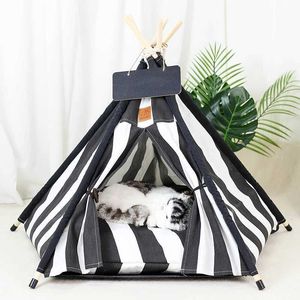 Porteurs de chats caisses maisons de petite à moyenne taille de chien de chien tipi tente de chien lavable portable avec une maison de compagnie intérieure épais 240426