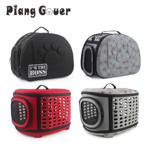 Cat Carriers Crates Houses Travel Pet Bag Cat Flower Carriers Bags Breathable Pink Folding Small Dog Outdoor Shoulder Bag Folding Cats Carrying 231208