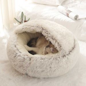 Cat dragers kratten huizen warm huisdier slaapbed kathuis honden huis zacht pluche cirkelvormige hondenmat geschikt voor huisdierdecoratie 240426