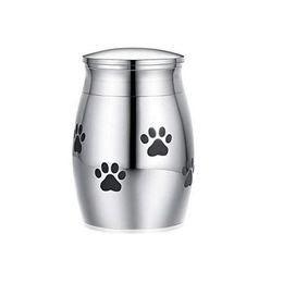 Cat Carriers kratten Huizen Groothandel Katdragers Kratten Huizen Kleine crematie Urn voor huisdier Ashes Mini Keepsake Stainless Steel Me Dhcfw