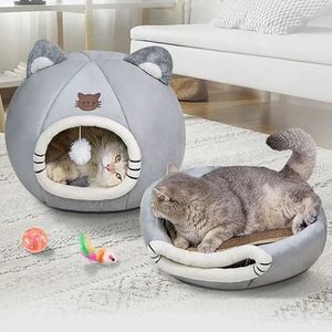 Porteurs de chats caisses maisons en hiver sommeil profond lit confortable lit iittle tapis panier chiot maison de maison