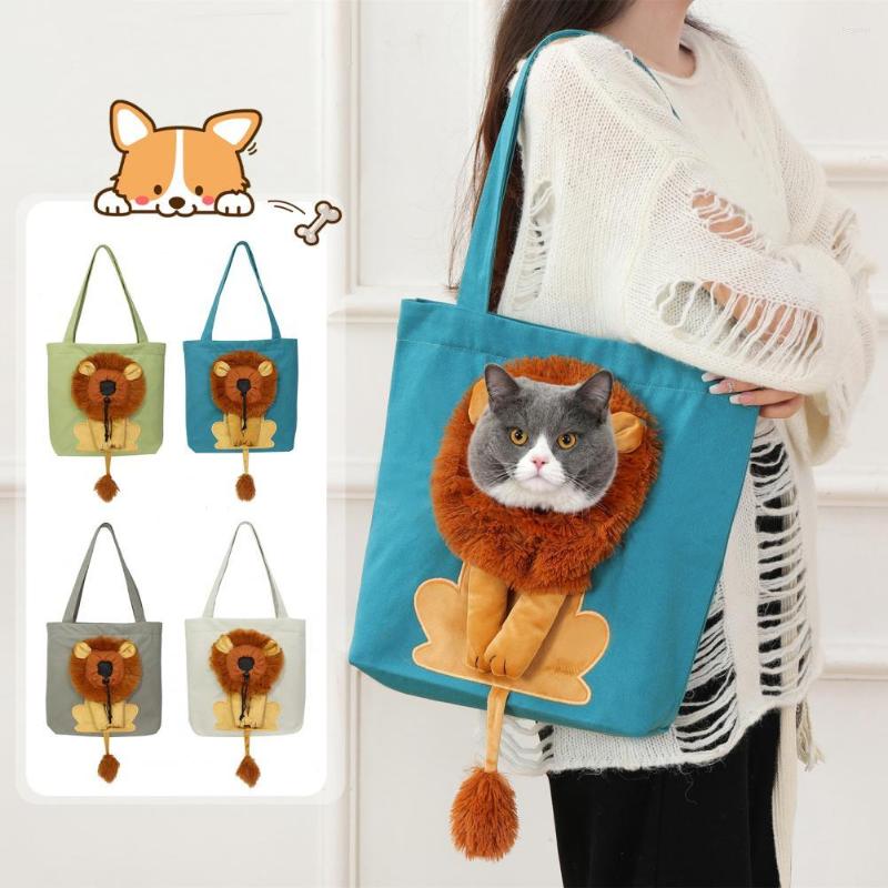 Кошачьи перевозчики милый холст сумки для лев в форме переносного переноса.