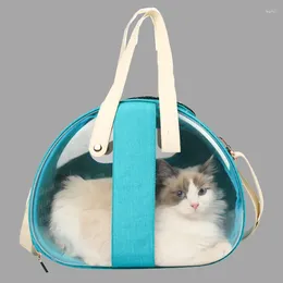 Porte-chat mignon en plastique PVC Transparent sac pour animaux de compagnie pliable chien épaule transporter