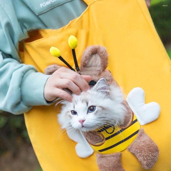 Transportines para gatos, bolsa transportadora para mascotas, oso de abeja, paquete para gatos, asa para el hombro, cesta para transportar la cabeza para cachorros