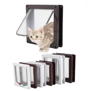 Porteurs de chats porte du volet de chien avec une serrure à 4 voies Sécurité de la porte pour animaux pour animaux en plastique petit s / m / l taille 2 couleur