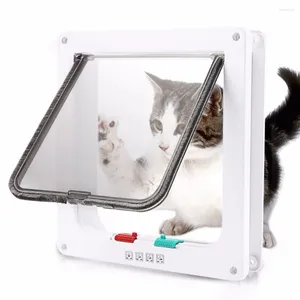 Porte-chats porte à rabat pour chien avec serrure de sécurité à 4 voies pour animaux de compagnie pour chats chaton ABS en plastique petite porte Kit portes