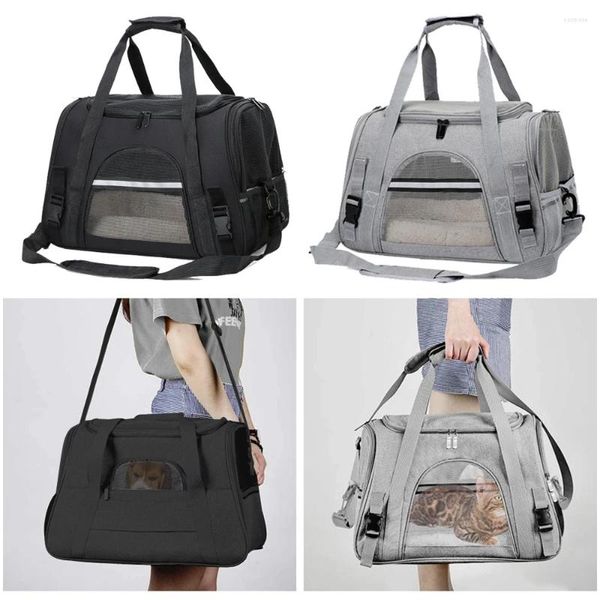 Transporteurs de chats Produits pour chiens Soft Pet Transporteur Bag Puppy Backpack Defout Travel Netdoor Pliable With Safety Zippers Pet Mandsbag