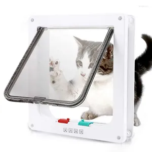 Porteurs de chats porte 4 voies verrouillage volet pour intérieur extérieur extérieur résidant aux portes d'animaux de compagnie verrouillage de sécurité pour chiens de chien