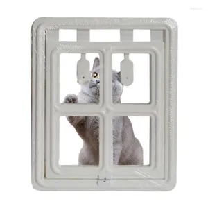 Porte-chat pour fenêtres magnétiques coulissantes, installation facile, fournitures pour animaux de compagnie, sécurité pour chiens