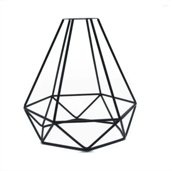 Chat transporteurs Durable Vintage diamant forme Cage abat-jour industriel rétro métal oiseau ampoule garde lumière support de lampe