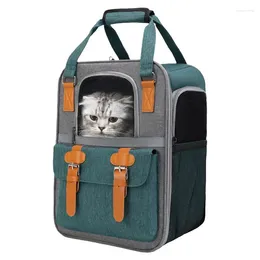 Portadores de operadores de gatos Mochila de operador de mascotas expandible ventilada para diseño de viajes Bolsas plegables de senderismo