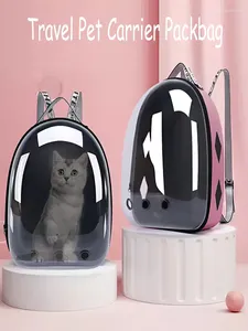 Cat Carriers Fashion Carrier Bag Small Pet Ademende rugzak kooi schouder transparante ruimte uitgaande draagbare mochila