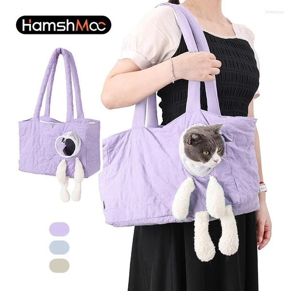 Porteurs de chats porteurs de mode de mode sac à main respirant sac à une épaule pour animaux de compagnie pour chiot chaton portable voyage avec des fermetures à glissière de poche