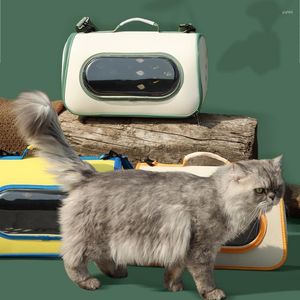 Porte-chats mode sac à dos à une épaule fenêtre visuelle sac de Transport confortable respirant panier scène polyvalente transport pour animaux de compagnie