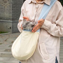 Cat Carriers Fashion Pets Dog Puppy Carrier Bag Outdoor Travel Handtas Canvas enkele schouderkatten Zakken Sling Comfort Ademend tote