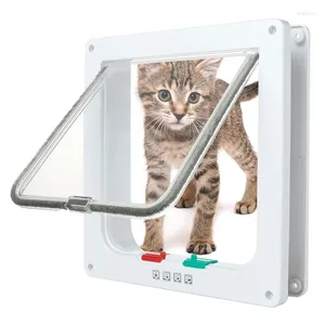 Porteurs de chats Porte de volet avec 4 voies de sécurité pour chats pour chat chaton abs plastique petit kit de porte de compagnie