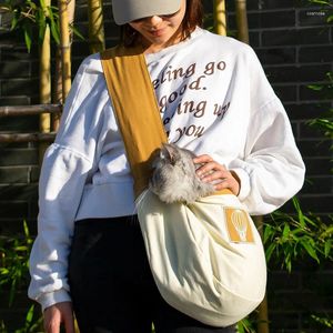 Cat dragers opvouwbare draagtas buiten reizen handtas zakje mesh single schouder sling comfort voor huisdier