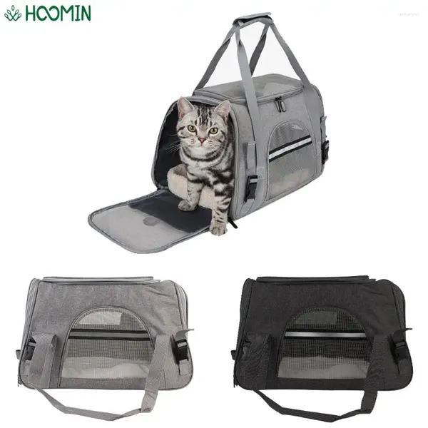 Portadores de gatos productos de perro plegables mascotas transpirables bolsas con cremalleras de seguridad para mascotas suaves bolsas mochila para al aire libre