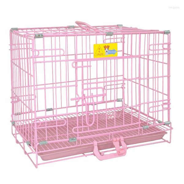 Cat Carriers Véritable Lejia Dog Cage Bold Folding Large Medium and Small Dogs Teddy Bichon Pet Wire