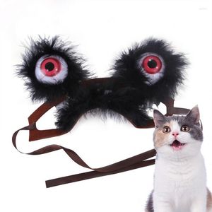 Cat Carriers Halloween Kostuum Hoofdband Glow In The Dark Eyes LED Funny Horror Pet Big Eyed Hat Elastic Headpiece For