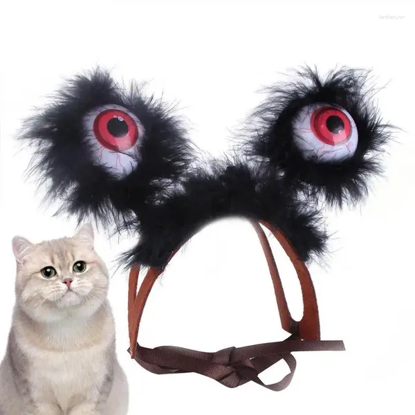 Portadores de gatos Halloween ocular de la cabeza del globo ocular brillo en los globos oculares oscuros para el cabello led de la mascota de terror gracioso gorro de ojos grandes