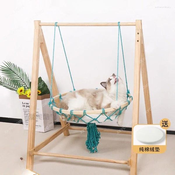 Hamac de transport pour chat, balançoire, nid en bois massif, panier suspendu, lit universel, chenil, Shaker pour animaux de compagnie