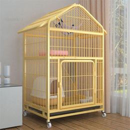 Porte-chats Cages domestiques grande capacité Villa de luxe intérieure surdimensionnée Cage pour animaux de compagnie à deux couches espace libre fournitures de maison