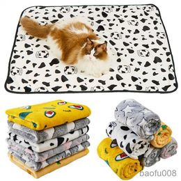 Transportines para gatos, casas con estampado de dibujos animados, cama suave y acogedora para gatos, manta, colchón, sofá para mascotas, cojín, gatito, viaje, dormir, R230608