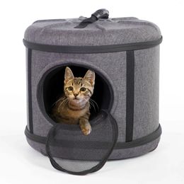 Transportines para gatos KH Pet Products Mod Transportín de lados blandos para gatos Classy Grey 17 x 15,5 pulgadas