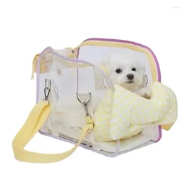 Cat Carriers Korean Summer Fashion Cute Pet Out Bag Dog Bichon Teddy Small Body Maltese transparante Jelly Puppy Carrier Supplies