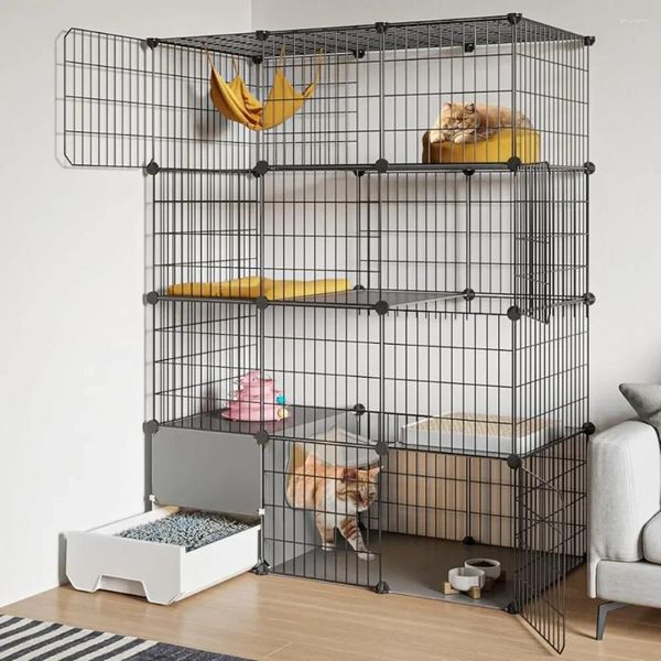 Transportadores para gatos, parque grande, perrera de alambre de Metal desmontable, caja interior, lugar de ejercicio, Ideal para 1-2 recintos de bricolaje de 4 niveles