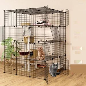 Cat Carriers Luxury Super Gate Cage Wide groot platform Home Villa vrije ruimte Binnenhuis Multi-layer