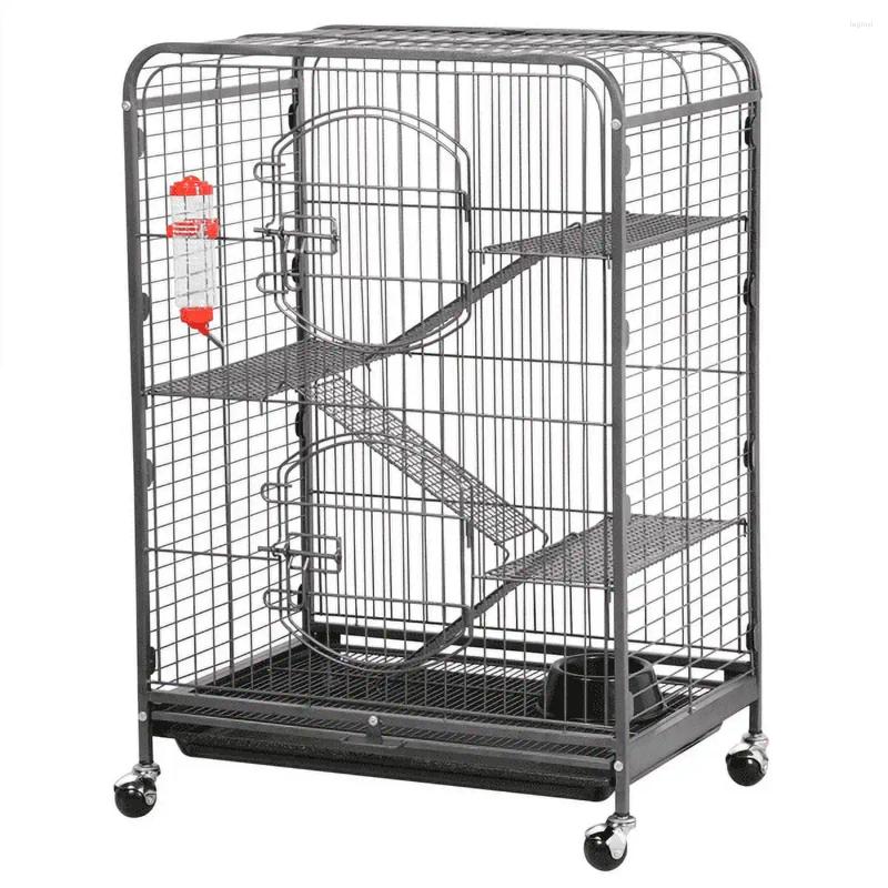 Cat Carriers Metal Ferret And Small Animal Cage Black 37''