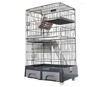 Portadores de gatos casa de jaula de reproducción de alambre de metal con ruedas