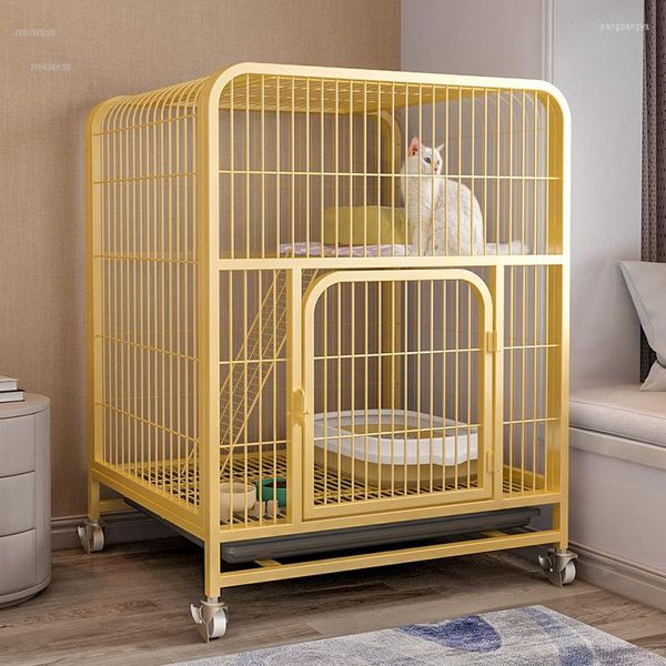 Transportines para gatos, jaulas de hierro modernas para el hogar, casa de arena para interiores, productos para mascotas, jaula para perros creativa para apartamentos pequeños, multifunción