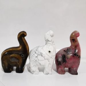 Porte-chats, artisanat naturel de haute qualité, sculpture en cristal en forme d'éléphant pour la décoration de la maison LJ