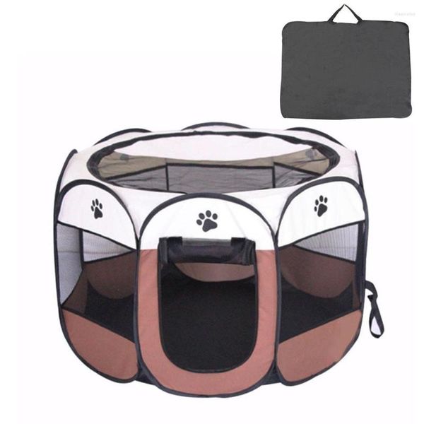 Porte-chats octogone tente pour animaux de compagnie Cage pour chien pliable Oxford Bunai maison de livraison enceinte